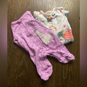 2 Carter’s child of mine newborn snap sleepers